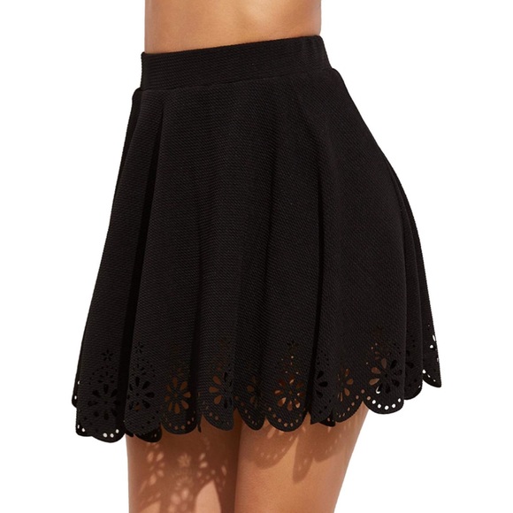 fairlygirly Dresses & Skirts - 💥 SALE Laser Cut Floral Scallop Skater Mini Skirt